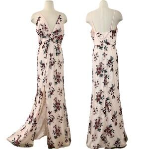 Chi Chi Mesh Embroidered Floral Dress Maxi Gown | US 8 Tall NWT